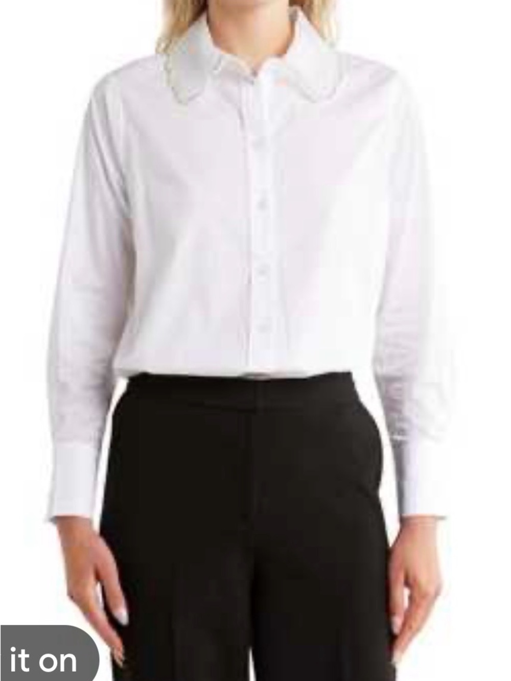Jason Wu Collection Peter Pan embellished collar crisp white